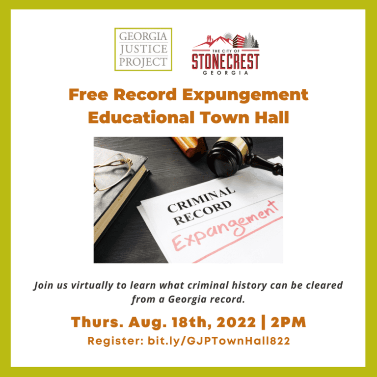 Record Expungement Educational Town Hall Justice Project